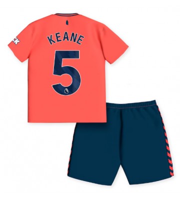 Everton Michael Keane #5 Segunda Equipación Niños 2023-24 Manga Corta (+ Pantalones cortos)